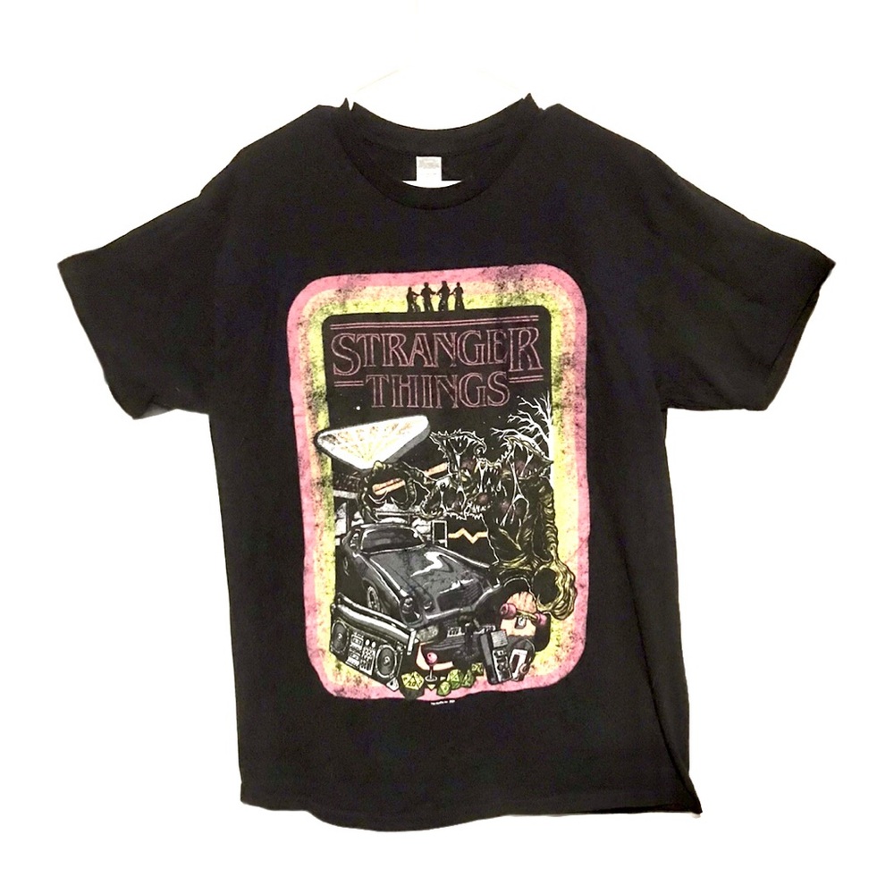 Black Large Stranger Things Tshirt